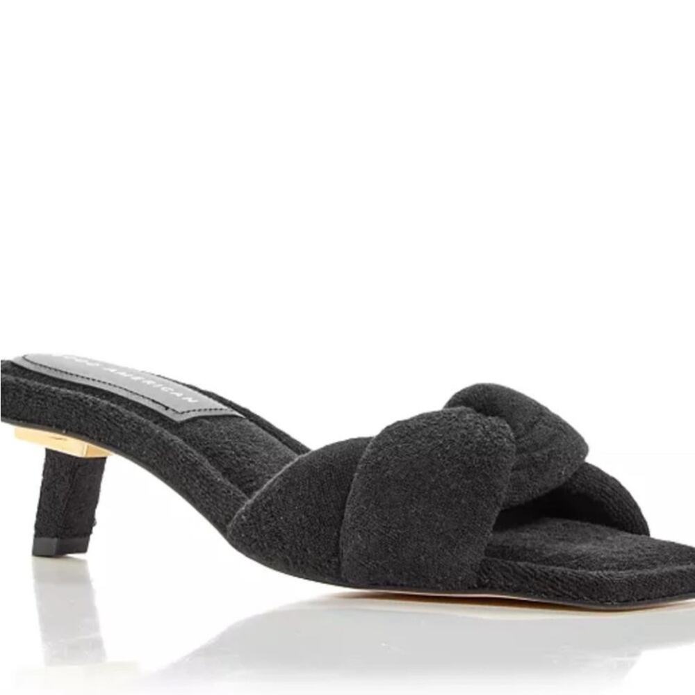 GOOD AMERICAN Terry Kickstand Mule Black Size 11.5 NEW